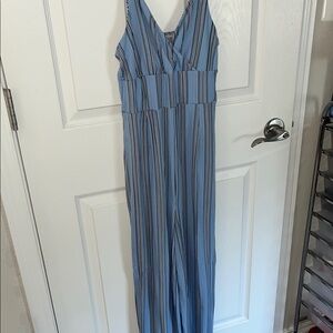 Ardene Blue Striped Jumpsuit